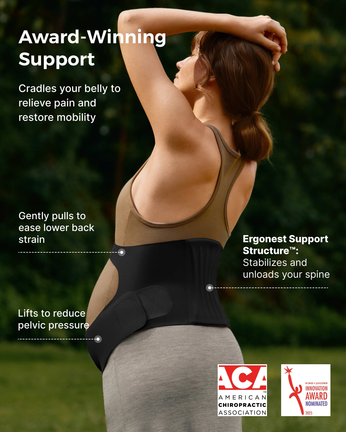 Ceinture de grossesse ergonomique pour soutien du ventre et du dos Momcozy