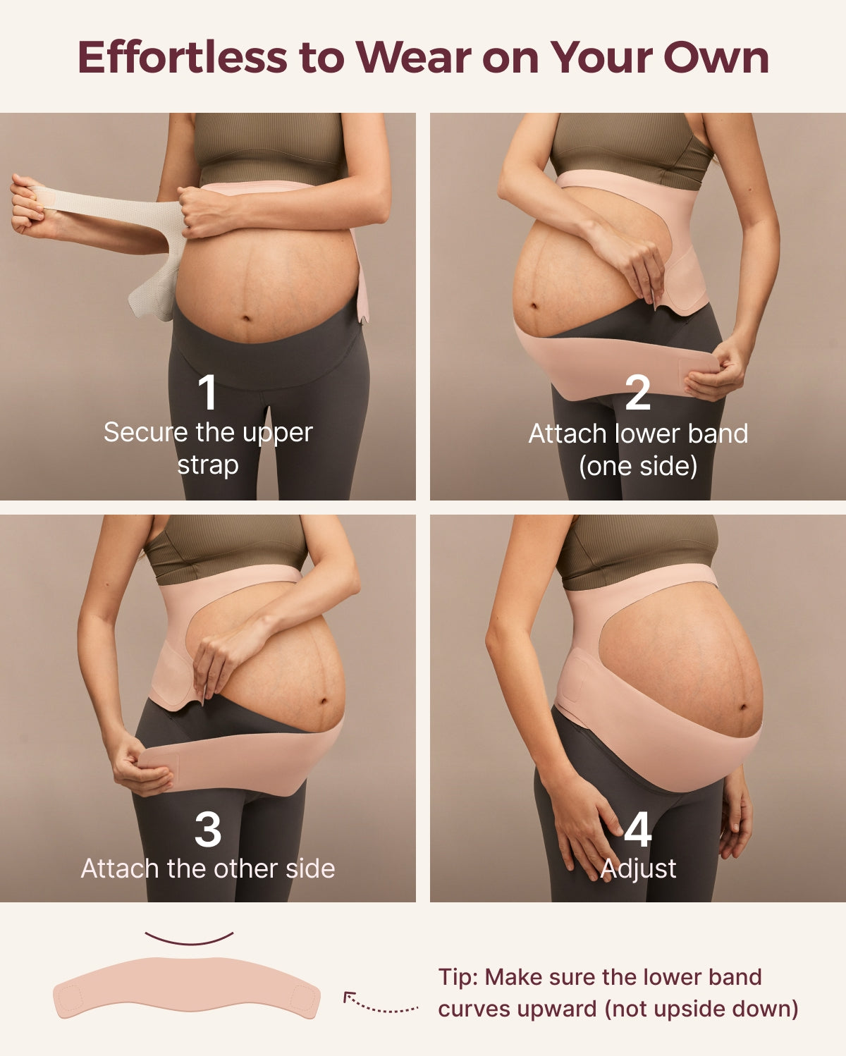 Ceinture de grossesse ergonomique pour soutien du ventre et du dos Momcozy
