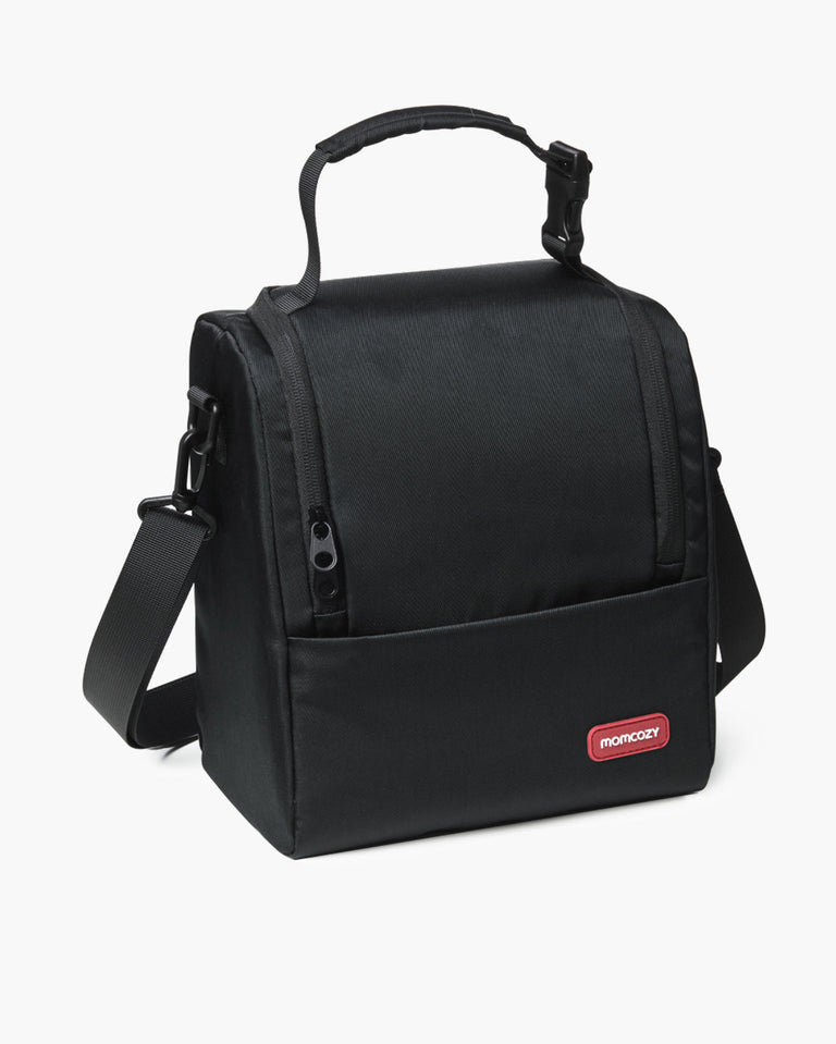 Translation missing: fr.Black Momcozy Baby Bottle Bag. Features adjustable shoulder strap and top handle. Ideal for Momcozy breast pump accessories