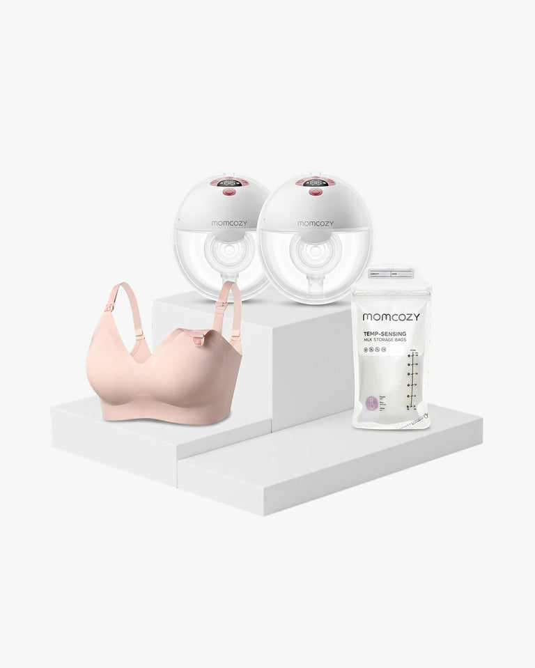 Translation missing: fr.Feeding Bundle: M5 Smart Wearable Breast Pump and  120 Breastmilk Storage Bags and Nursing Bra YN21