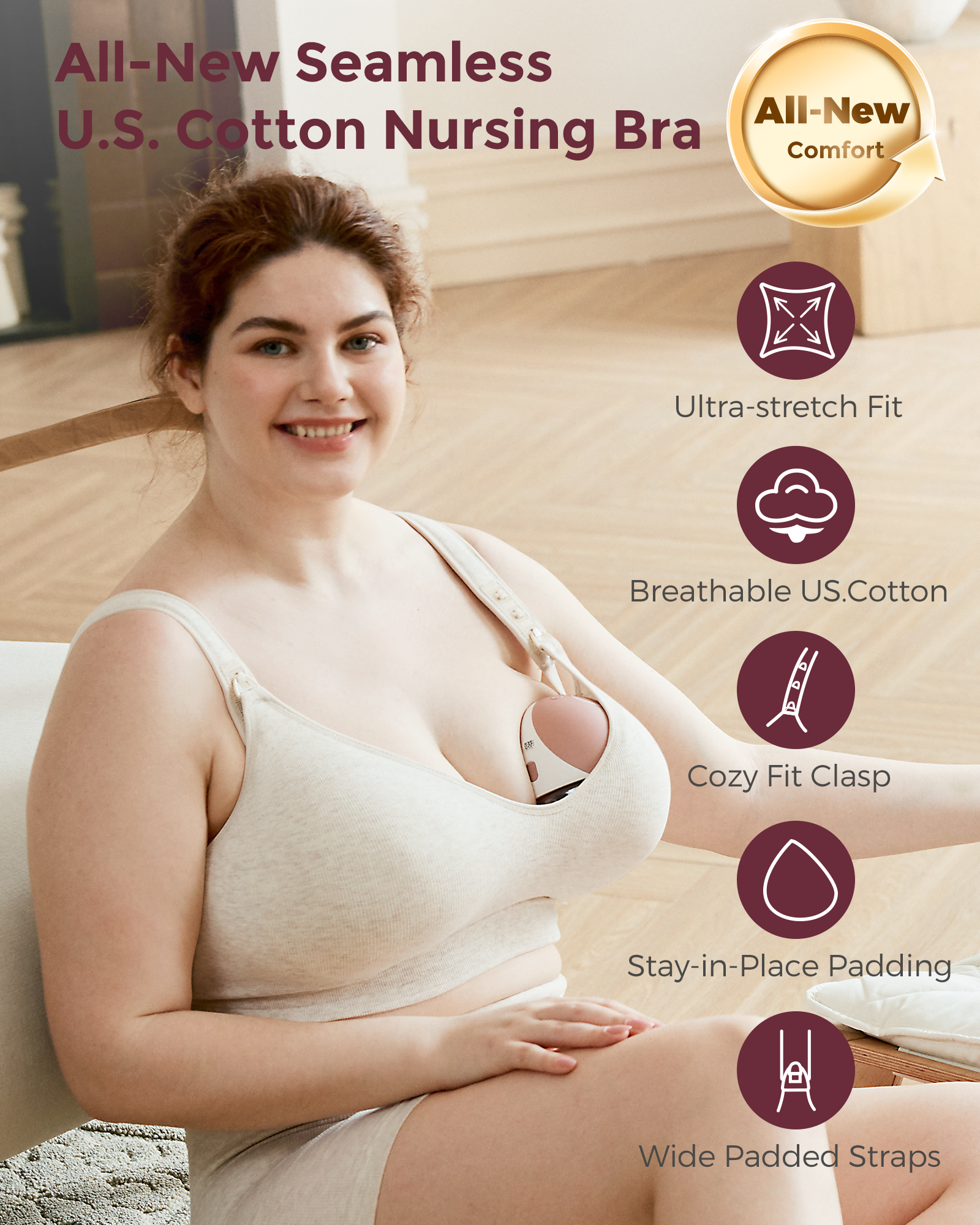 Momcozy Busty Cotton Nursing Bras 2 Pack