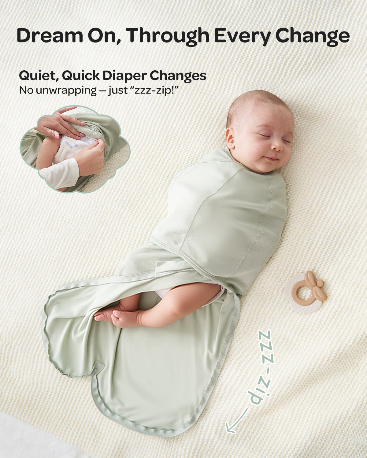 Baby Swaddle Velcro Wrap for Newborns, 0-3 Months - CA