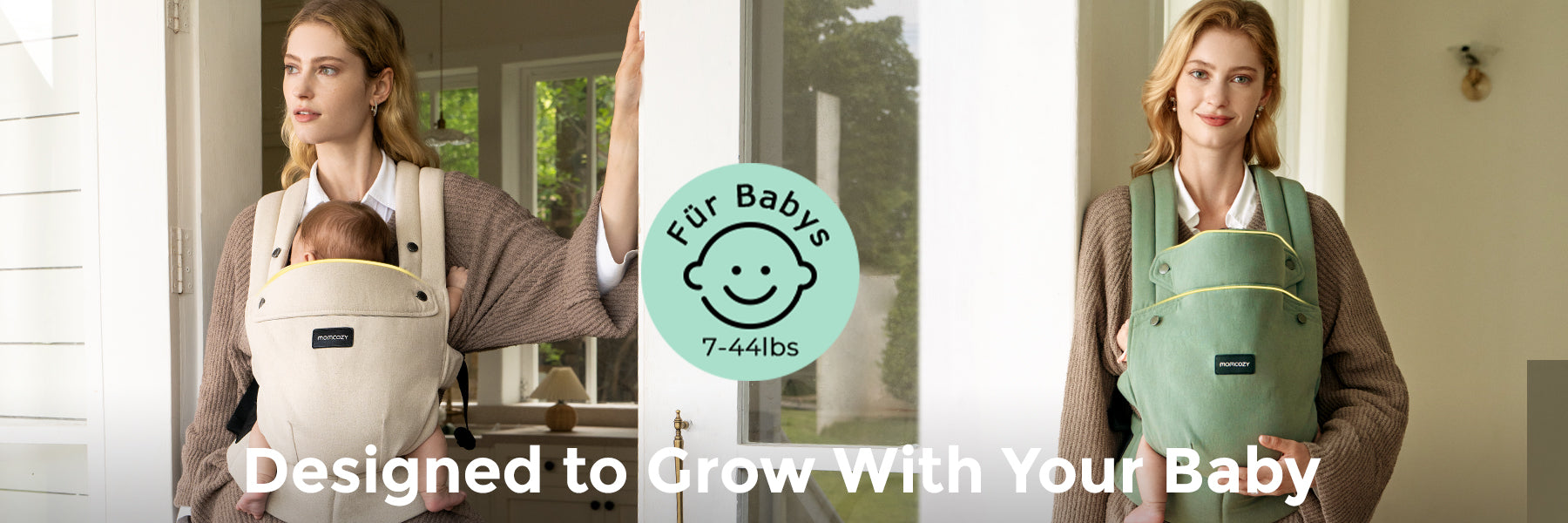Momcozy Ergonomic Baby Carrier - Breathable Cotton Linen for 3m+ | CA