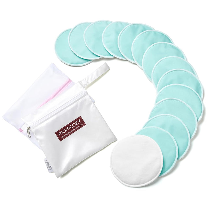 Momcozy Ultra Thin Reusable Breast Pads - 14 Pack (Blue)