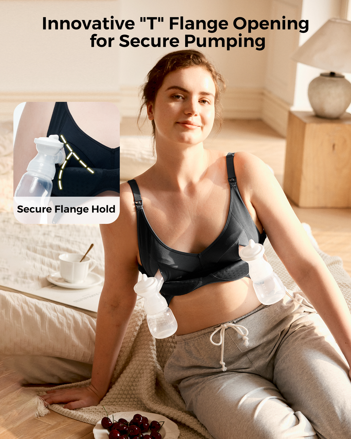 Momcozy Tencel™ Fabric Seamless Breast Pump Bra