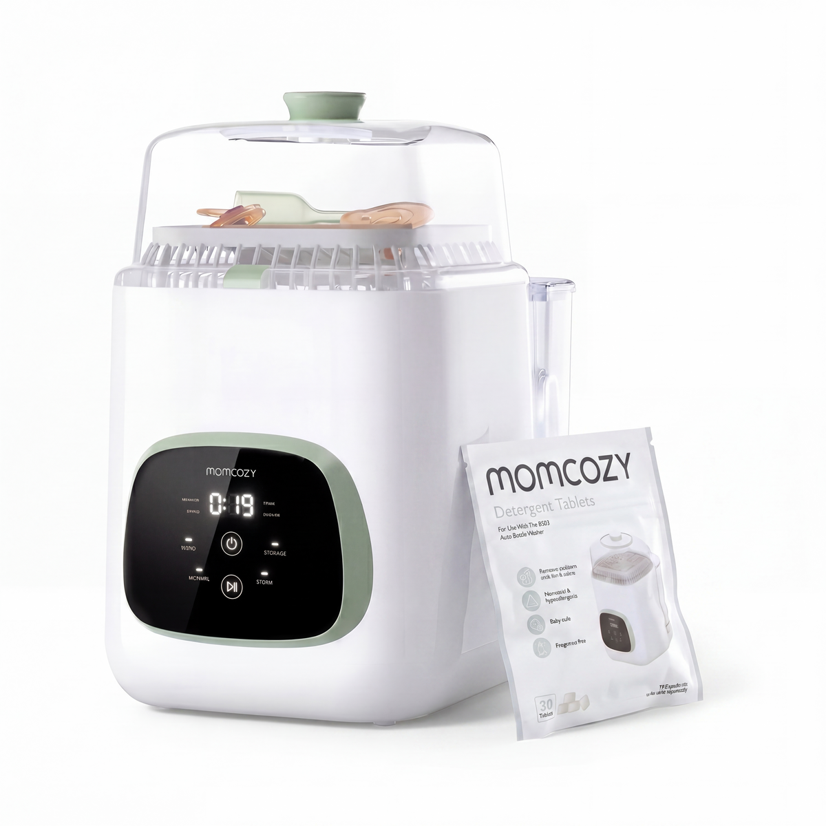 Cleaning Bundle: KleanPal Pro Baby Bottle Washer & 30 Detergent Tablets