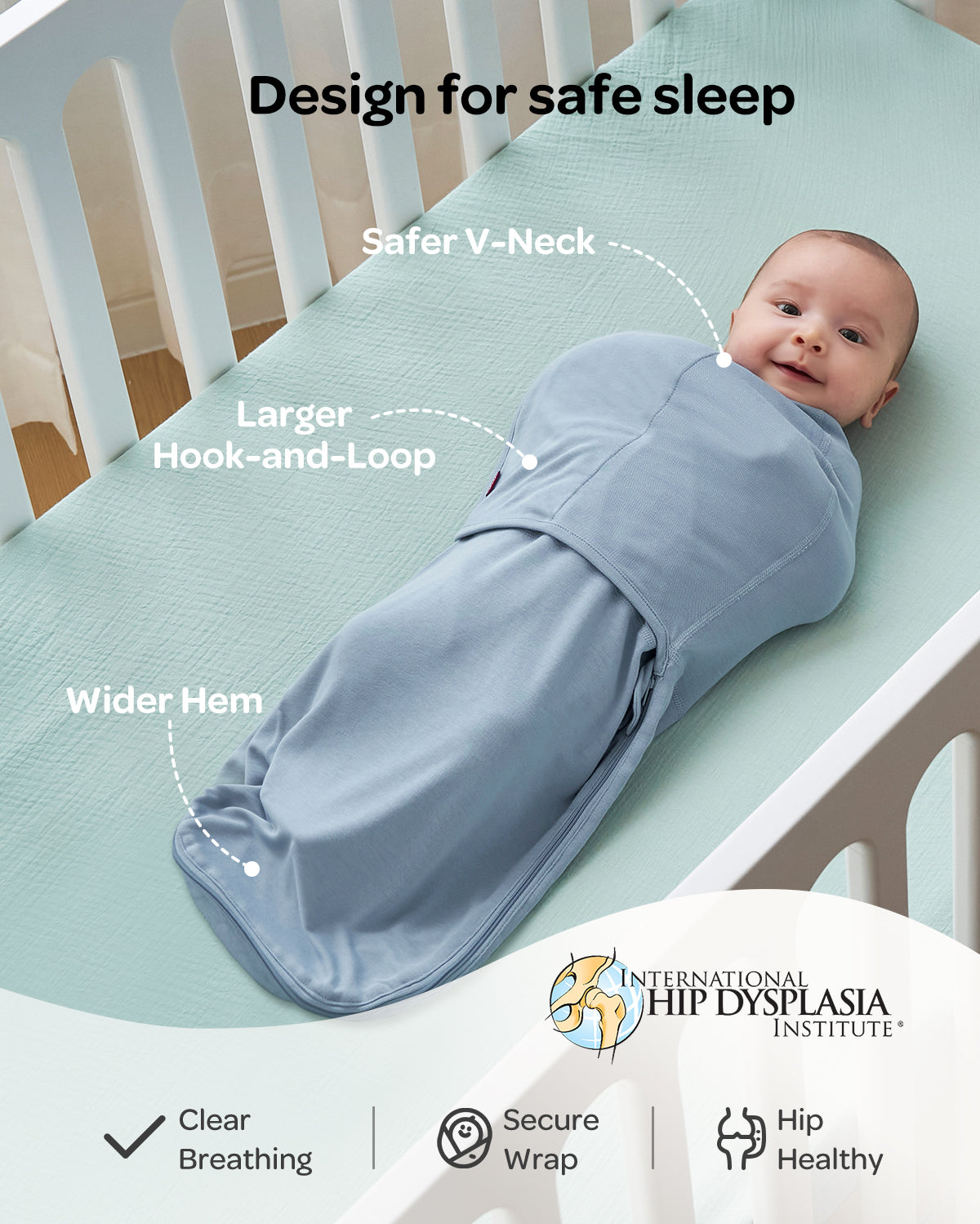 Baby Swaddle Velcro Wrap for Newborns, 0-3 Months - CA