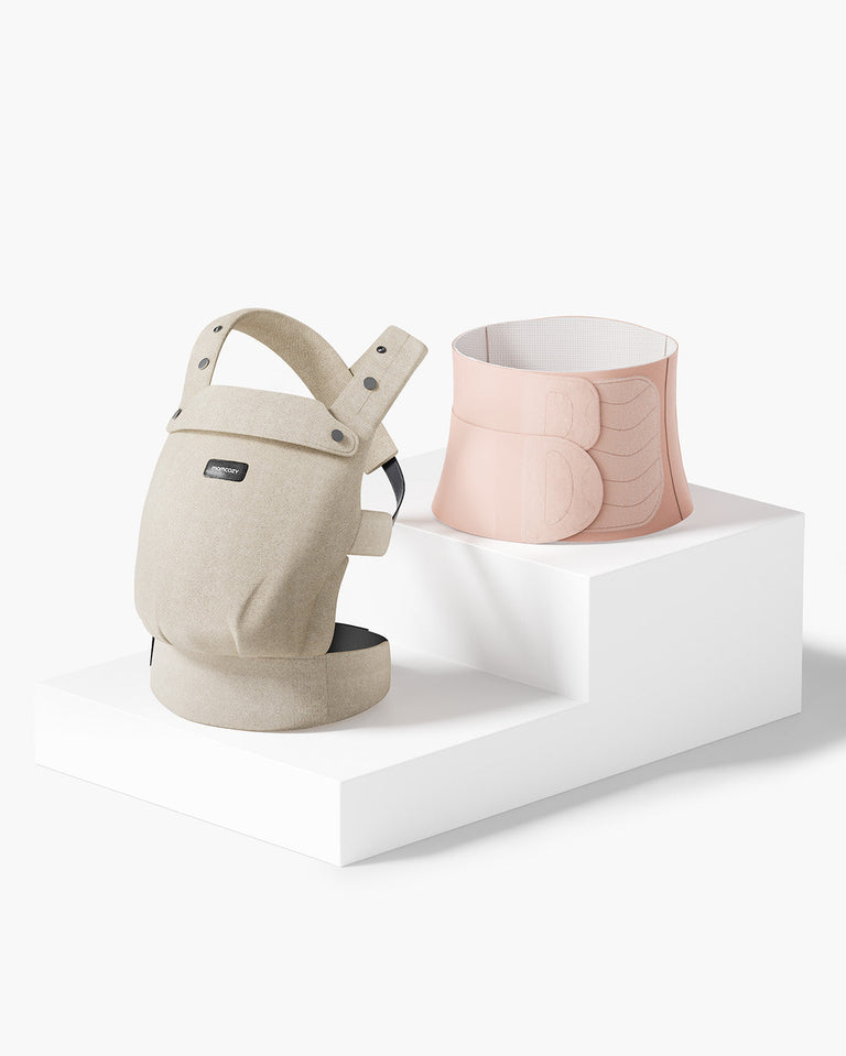 Translation missing: en.Momcare Bundle: PureHug Baby Carrier Khaki Color and Postpartum Petite Belly Band