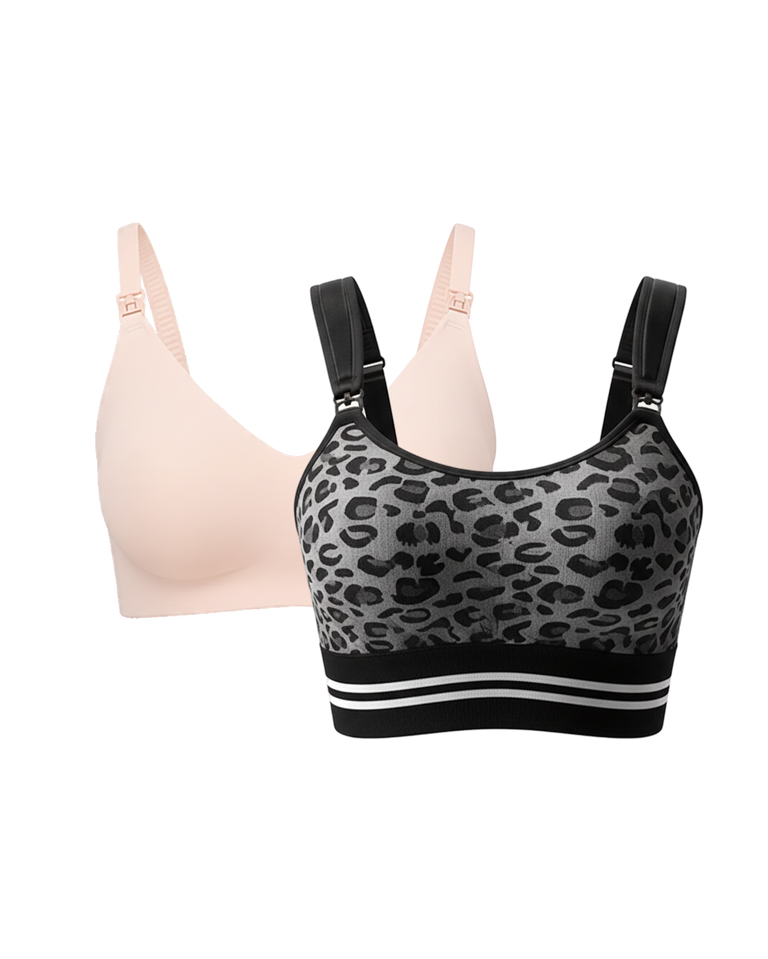 Translation missing: en.Ultra Soft Seamless Nursing Bra YN21 &amp; DEX - 4-in-1 Hands Free Seamless Stretch Fabric Pumping Bra Bundle