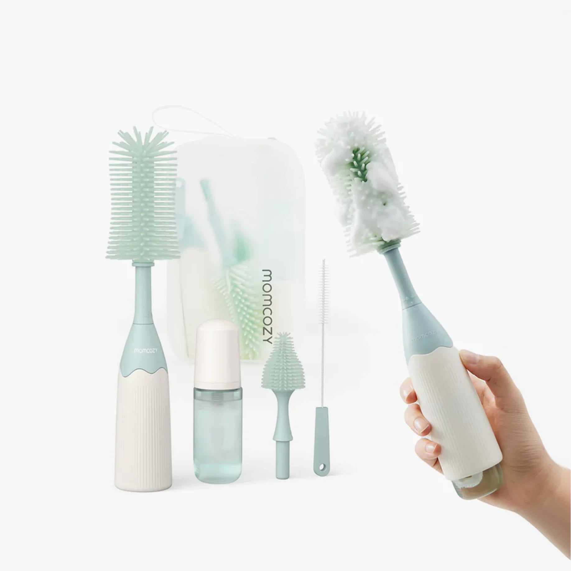Kit de brosse à biberon Momcozy Innovative Push-Press Design